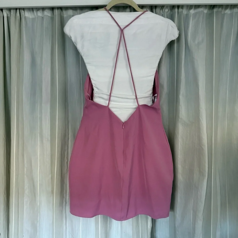 Superdown Pink Halter Mini Dress Size Small Backless Party Dress Revolve Brand - Picture 3 of 11